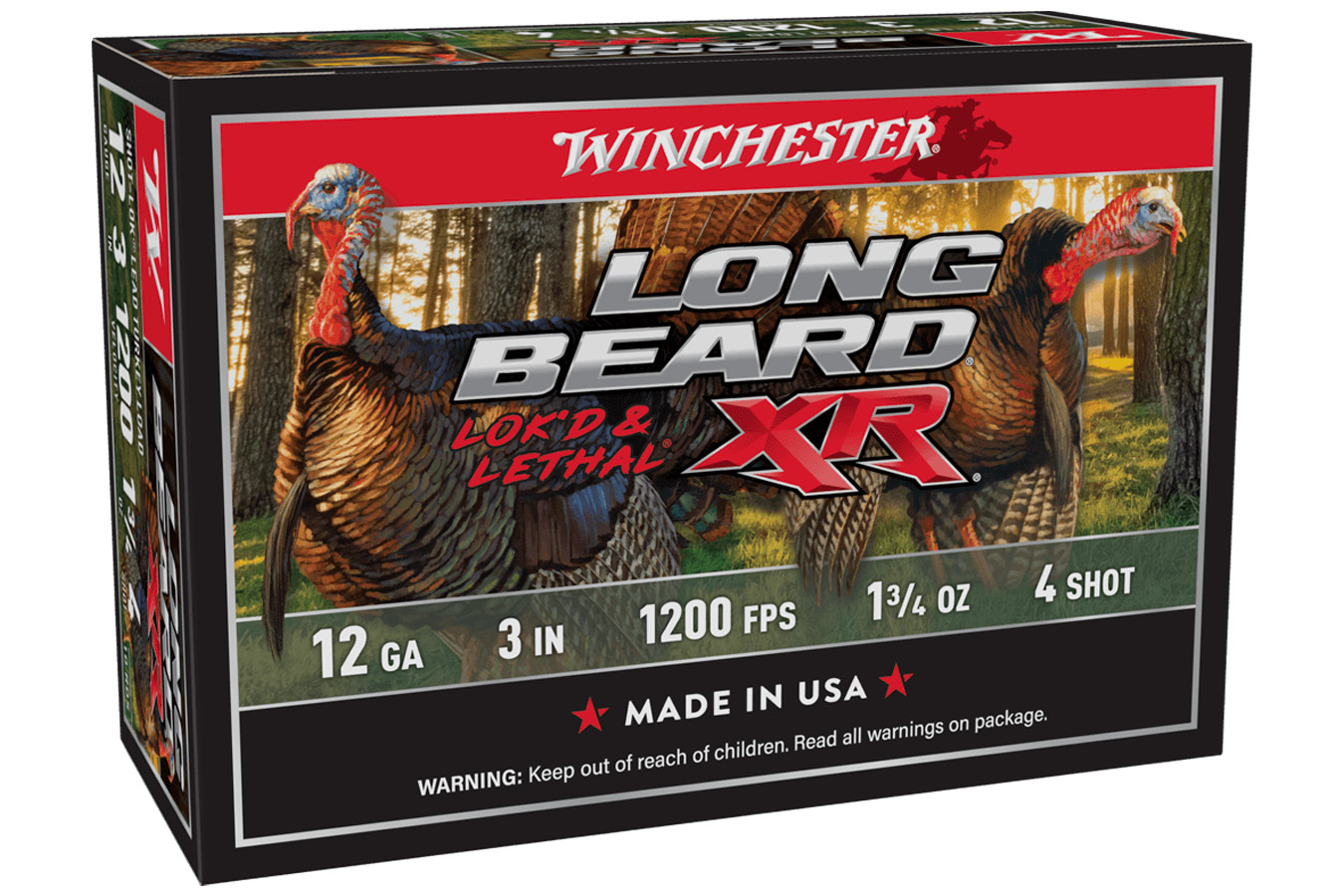 WINCHESTER AMMO 12 Ga 3 in 1-3/4 oz #4 Long Beard XR 10/Box